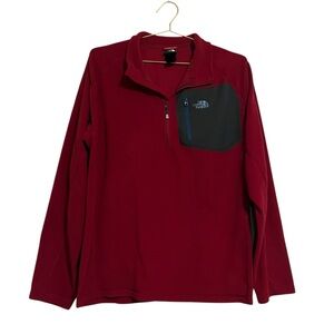 The North Face Men’s Red TKA Trinity Alps Fleece 1/4 Zip Pullover Jacket Sz XL